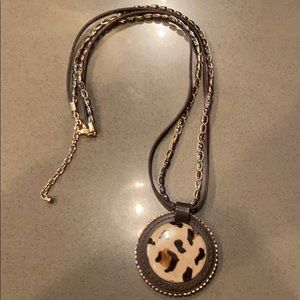 Chicos Animal Print Pendant Necklace